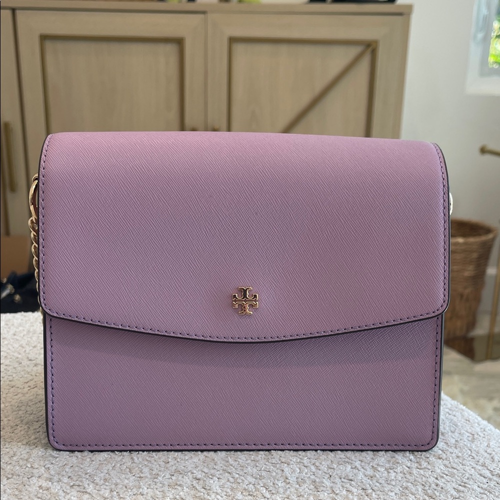 NWOT Tory Burch Lavender Saffiano Leather Crossbody